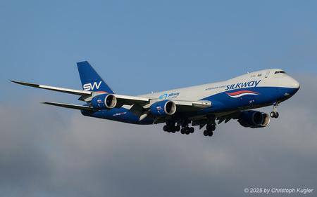 Boeing 747-83QF | VQ-BVB | Silk Way West Airlines  |  This Boeing 747-800 of Silkway West Airlines is captured here arriving from Baku. It is landing on runway 16 in order to shorten time to the parking position.  | Z&UUML;RICH (LSZH/ZRH) 27.11.2025