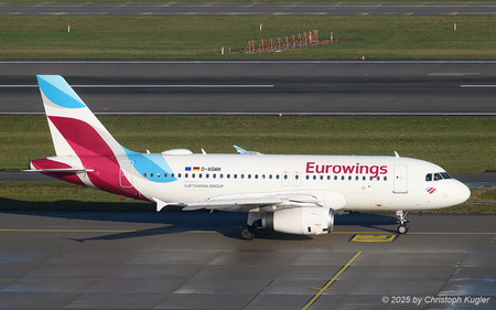 Airbus A319-132 | D-AGWN | Eurowings  |  The advantage of photographing this Airbus A319 from a higher elevation is, that the new titles 