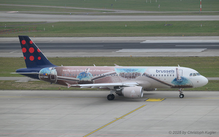 Airbus A320-214 | OO-SNM | Brussels Airlines  |  This Airbus A320 of Brussels Airlines is promoting one of Belgians icons - the Atomium in Brussels.  | Z&UUML;RICH (LSZH/ZRH) 03.12.2025