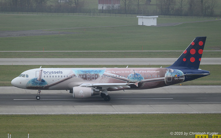 Airbus A320-214 | OO-SNM | Brussels Airlines  |  This Airbus A320 of Brussels Airlines is promoting one of Belgians icons - the Atomium in Brussels.  | Z&UUML;RICH (LSZH/ZRH) 03.12.2025