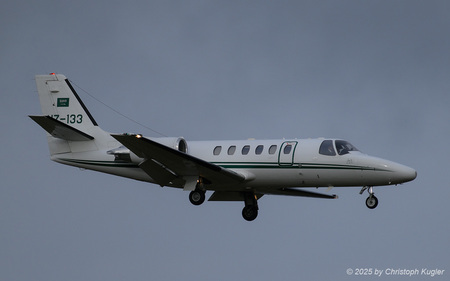 Cessna 550 Citation Bravo | HZ-133 | Royal Saudi Air Force  |  This Cessna 550 Bravo of the Royal Saudi Air Force is captured here arriving from Athens, where it made a fuel stop. | Z&UUML;RICH (LSZH/ZRH) 08.12.2025