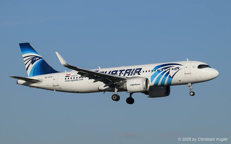 Airbus A320-251n | SU-GFO | Egyptair  |  This Airbus A320neo of EgyptAir is seen here arriving as flight MSR773 from Cairo. | Z&UUML;RICH (LSZH/ZRH) 20.12.2025