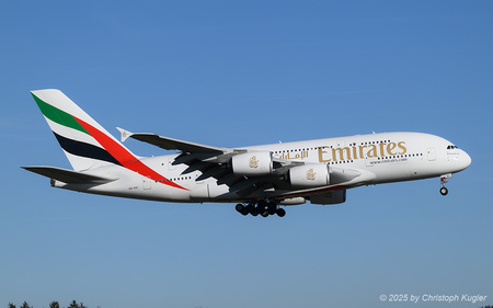 Airbus A380-861 | A6-EEI | Emirates Airline  |  The daily Airbus A380 of Emirates Airline is captured here just seconds before touching down o runway 14 in Zurich.  | Z&UUML;RICH (LSZH/ZRH) 31.12.2025