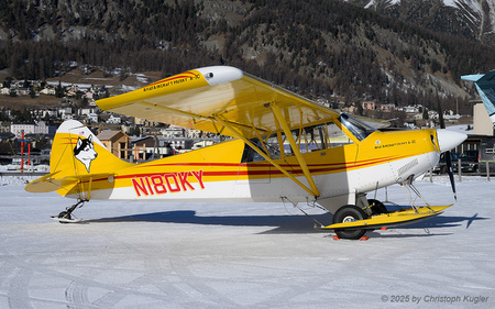 Aviat Husky A-1 | N180KY | private  |  This Aviat Husky is now also parked on the snow parking at Samaden.  | SAMEDAN (LSZS/SMV) 27.12.2025