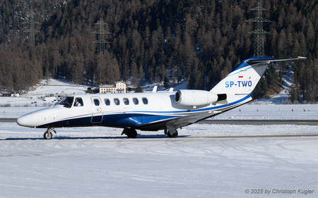 Cessna 525A CitationJet CJ2 | SP-TWO | untitled (Bartolini Air)  |  This 2004-built Cessna 525A CitationJet CJ2 of Barolini Air has arrived from Paris Le Bourget as flight BNI5W.  | SAMEDAN (LSZS/SMV) 27.12.2025