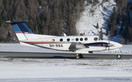 Hawker Beechcraft King Air B200GT | 9H-RBA | untitled  |  This Beech King Air 200 is backtracking runway 03 for its flight to Annecy | SAMEDAN (LSZS/SMV) 27.12.2025