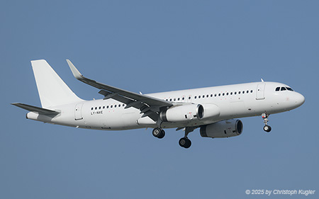 Airbus A320-232 | LY-NVE | Avion Express  |  This Airbus A320 of Avion Express is seen here in an all-white scheme. It is operating flight NVD8523 from Vilnius to Antalya. A few days later, the aircraft joined Pegasus Airlines' fleet., | ANTALYA (LTAI/AYT) 09.05.2025
