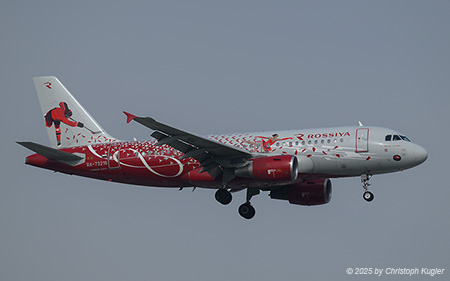Airbus A319-111 | RA-73216 | Rossiya Russian Airlines  |  This Airbus A319 was painted in Russian Sports special colours in MAY2018, when it was still registered as VQ-BCP. In MAR2022, the aircraft was re-registered as RA-73216. | ANTALYA (LTAI/AYT) 10.05.2025