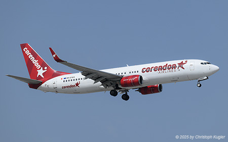 Boeing 737-85R | 9H-CXA | Corendon Airlines Europe  |  This Boeing 737-800 was painted in 1. FC Nürnberg special colours until APR2025. Now it is still painted using the airlines' previous colour scheme | ANTALYA (LTAI/AYT) 11.05.2025