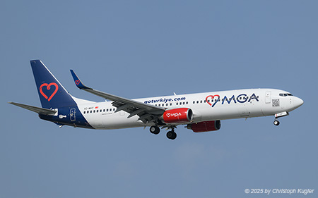 Boeing 737-9GPER | TC-MGT | Mavi Gök Aviation  |  This is the sole Boeing 737-900 of Mavi Gök Aviation. The aircraft entered service on 27APR2024, but had an incident on 19 September at Hannover when one of the engines failed and started smoking whilst landing. | ANTALYA (LTAI/AYT) 11.05.2025