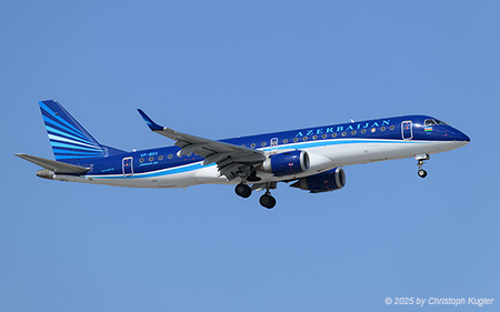 Embraer ERJ-190AR | VP-BRV | Azerbaijan Airlines  |  This Embraer ERJ-190 of Azerbaijan Airlines was initial delivered to Buta Airways and upon the integration of Buta Airways into Azerbaijan Airlines, it joined the growing fleet of the new operator. It is seen here arriving from Baku as flight AHY25. | ANTALYA (LTAI/AYT) 13.05.2025