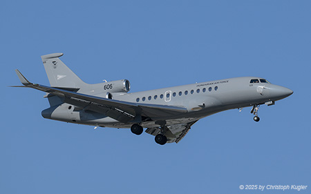 Dassault Falcon 7X | 606 | Hungarian Air Force  |  This Falcon 7X of the Hungarian Air Force arrived for the informal meeting of the NATO foreign ministers at Antalya. | ANTALYA (LTAI/AYT) 15.05.2025