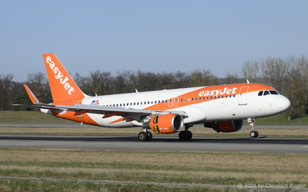Airbus A320-214 | OE-ICM | easyJet Europe Airline  |  This Airbus A320 has just touched down on runway 15 in Basel, completing its flight EZU4221 from Naples. | BASLE (LFSB/BSL) 02.03.2026