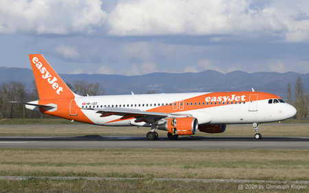 Airbus A320-214 | HB-JZZ | EasyJet Switzerland  |  This Airbus A320 of EasyJet Switzerland is captured here arriving from Edinburgh as flight EZS1232. The aircraft touched down exactly after 2 hours flying time. | BASLE (LFSB/BSL) 02.03.2026