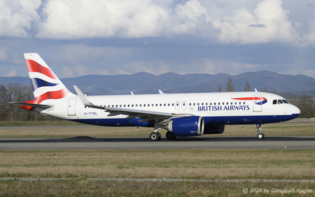 Airbus A320-251n | G-TTNL | British Airways  |  This Airbus A320 of British Airways is seen here departing Basel as flight BAW759 to London Heathrow. | BASLE (LFSB/BSL) 02.03.2026
