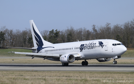 Boeing 737-446 | LZ-CRI | GP Aviation  |  This Boeing 737-400 of GP Aviation is seen here arriving from Prishtina. This particular aircraft was initially delivered to Japan Airlines and was later sold to GP Aviation where it entered service on 14APR2000. | BASLE (LFSB/BSL) 02.03.2026