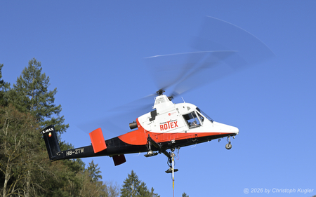 Kaman K1200 K-Max | HB-ZTW | Rotex Helicopter  |  This Kaman K1200 K-Max helicopteris seen here lifting off for another logging mission. | OTELFINGEN (----/---) 27.02.2026