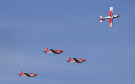 Pilatus PC-7 | - | Swiss Air Force  |  The leader of the 4-ship formation is just breaking off.  | D&UUML;BENDORF (LSMD/---) 09.04.2026
