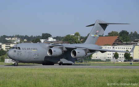 Boeing C-17A Globemaster III | 07-7177 | US Air Force  |  This Boeing C-17A Globemaster III has just arrived at Emmen AB and is going to pick up some of the equipment used during the peace negociations at the Bürgenstock resort. | EMMEN (LSME/---) 24.06.2026