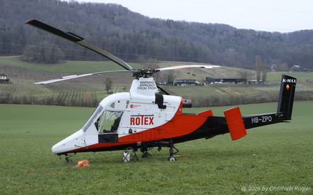 Kama K1200 K-Max | HB-ZPO | Rotex Helicopter  |  This helicopter has been used to transport timber from rough terrain. However, due to its proximity to Zurich Airport, operations had to be terminated prematurely.  | FREIENSTEIN (----/---) 18.02.2026