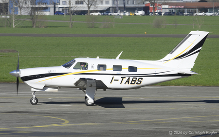 Piper PA-46 Malibu Mirage | I-TABS | private  |  This Piper PA-46 Malibou Mirage is seen here arriving from Bolzano | BUOCHS (LSZC/BXO) 25.02.2026