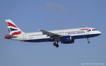 Airbus A320-232 | G-EUYG | British Airways  |  This Airbus A320 of British Airways is captured here as flight BAW714 from London Heathrow. | Z&UUML;RICH (LSZH/ZRH) 04.01.2026