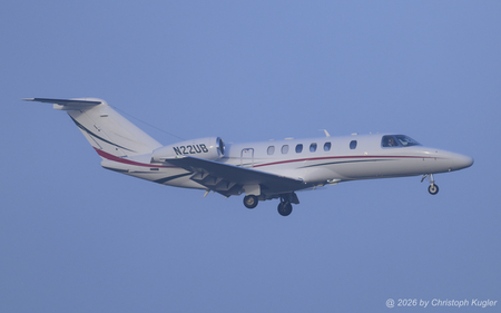 Textron Cessna 525C CitationJet CJ4 | N22UB | untitled (Flight Partner)  |  This CitationJet CJ4 is landing with the fog rising and thus partly obscuring the sun. | Z&UUML;RICH (LSZH/ZRH) 20.01.2026
