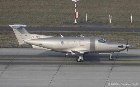 Pilatus PC-12/47E | LX-JFX | untitled (JetFly Aviation)  |  This Pilatus PC-12 of JetFly Aviation is seen here arriving from Paris Le Bourget. | Z&UUML;RICH (LSZH/ZRH) 22.01.2026