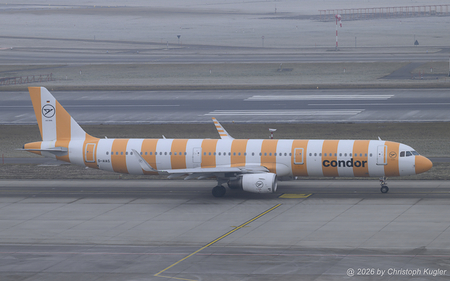 Airbus A321-211 | D-AIAS | Condor  |  This Airbus A321 joined Condor's fleet on 01SEP2022 and is seen here operating flight CFG4318 to Frankfurt. | Z&UUML;RICH (LSZH/ZRH) 22.01.2026