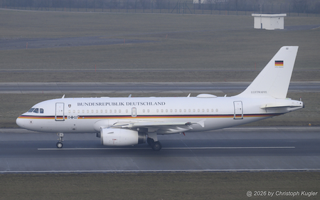 Airbus A319-133CJ | 1502 | German Air Force  |  This Airbus A319 of the German Air Force is seen here departing Zurich. The aircraft brought the German delegation to Brussels for a special EU meeting related to the US thread to invade Greenland.  | Z&UUML;RICH (LSZH/ZRH) 22.01.2026
