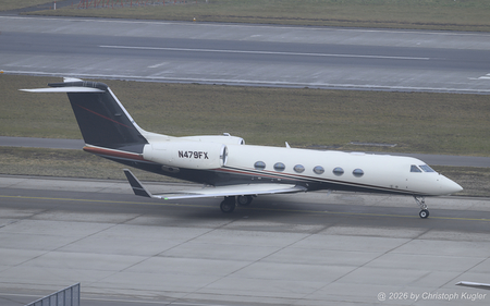 Gulfstream G450 | N479FX | Uni-Fly Helicopter (Flexjet)  |  This Gulfstream G450 was parked at Dubendorf and arrived earlier that day at Zurich to pick up its passengers. It is now taxing to runway 28 for its flight to Bangor, MA.  | Z&UUML;RICH (LSZH/ZRH) 23.01.2026