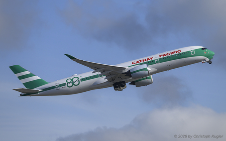 Airbus A350-941 | B-LRJ | Cathay Pacfic  |  This Airbus A350-900 has been painted in a retro scheme of Cathay Pacific to commemorate the 80th anniversary of the airline. | Z&UUML;RICH (LSZH/ZRH) 07.02.2026