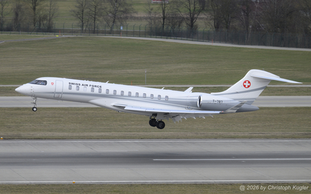 Bombardier BD.700 Global 7500 | T-787 | Swiss Air Force  |  The flagship of the Swiss Air Force is about to touch down in Zurich after a long flight from Delhi.  | Z&UUML;RICH (LSZH/ZRH) 20.02.2026