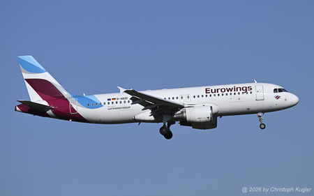 Airbus A320-216 | D-ABZE | Eurowings  |  This Airbus A320 of Eurowings is seen here arriving in Zurich as flight EWG9762 from Dusseldorf. | Z&UUML;RICH (LSZH/ZRH) 27.02.2026