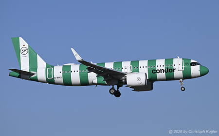 Airbus A320-271n | D-ANCL | Condor  |  This Airbus A320noe of Condor is captured here arriving from Frankfurt. | Z&UUML;RICH (LSZH/ZRH) 27.02.2026
