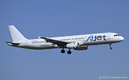 Airbus A321-231 | TC-GPF | AJet  |  This Airbus A321 of AJet is only partly painted in the airlines new colour scheme.  | Z&UUML;RICH (LSZH/ZRH) 27.02.2026