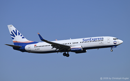 Boeing 737-8AS | TC-SOO | SunExpress  |  This Boeing 737-800 of SunExpress was initially delivered to Ryanair where it was withdrawn from use on 01JAN2011. Since then, the aircraft is flying in the colours of this Turkish airline. | Z&UUML;RICH (LSZH/ZRH) 27.02.2026