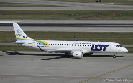 Embraer ERJ-195AR | SP-LNM | LOT Polish Airlines  |  LOT Polish Airlines recently repainted this Embraer ERJ-195 promoting the Warmian-Masurian province. | Z&UUML;RICH (LSZH/ZRH) 13.03.2026