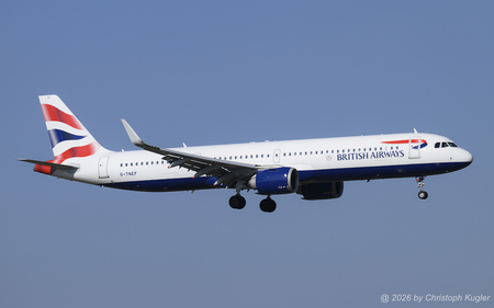 Airbus A321-251nx | G-TNEF | British Airways  |  This Airbus A321neo entered service on 12MAY2025 as 16th Airbus A321neo. It is seen here operating flight BAW716 from London Heathrow. | Z&UUML;RICH (LSZH/ZRH) 20.03.2026