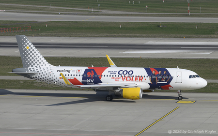 Airbus A320-214 | EC-LVU | Vueling Airlines  |  This Airbus A320 is promoting the French Rugby Federation and is seen here operating flight VLG6246 to Barcelona. | Z&UUML;RICH (LSZH/ZRH) 21.03.2026