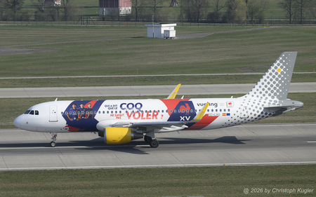 Airbus A320-214 | EC-LVU | Vueling Airlines  |  This Airbus A320 is promoting the French Rugby Federation and is seen here operating flight VLG6246 to Barcelona. | Z&UUML;RICH (LSZH/ZRH) 21.03.2026