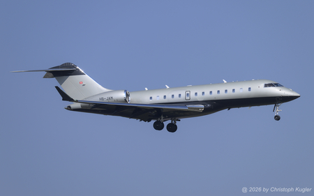 Bombardier BD.700 Global 5500 | HB-JAM | untitled (Premium Jet)  |  This Bombardier Global 5500 operated by Premium Jet is seen here arriving from Thessaloniki. The aircraft carries the registration previously used on an Embraer EJR-145 of Swiss International Airlines.  | Z&UUML;RICH (LSZH/ZRH) 22.03.2026