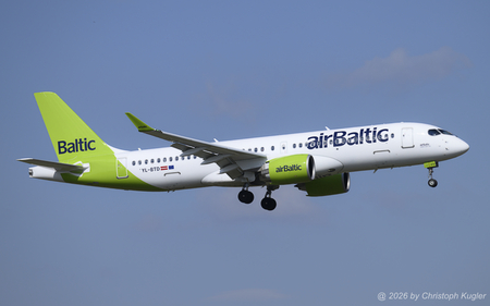Airbus A220-300 | YL-BTD | Air Baltic  |  This is the 53rd aircraft of this type that is operated by the baltic airline. It is seen here operating Swiss International Airlines flight SWR1249 from Stockholm to Zurich. | Z&UUML;RICH (LSZH/ZRH) 02.04.2026