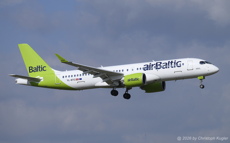 Airbus A220-300 | YL-BTC | Air Baltic  |  This Airbus A220-300 of Air Baltic was delivered on 10FEB2026 to the Latvian airline. It is seen here arriving from London-Heathrow as flight SWR333. | Z&UUML;RICH (LSZH/ZRH) 02.04.2026