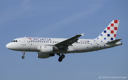 Airbus A319-112 | 9A-CTG | Croatia Airlines  |  Croatia Airlines started to replace its ageing Airbus A319 / Airbus A320 fleet as well as the DHC-8 Dash-8 aircraft with newer Airbus A220 aircraft. This Airbus A319 is one of only three aircraft left in service. | Z&UUML;RICH (LSZH/ZRH) 18.04.2026