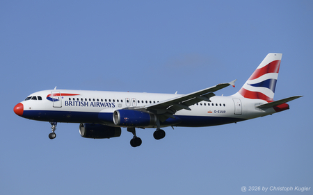 Airbus A320-232 | G-EUUR | British Airways  |  This Airbus A320 is showing a red nose. The Red Nose day in the UK is sponsored by Comic Relief, a British charity that raises money for people in need in the United Kingdom and Africa. | Z&UUML;RICH (LSZH/ZRH) 22.04.2026