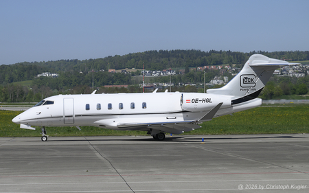Bombardier Challenger 3500 | OE-HGL | untitled (Glock Aviation)  |  This Bombardier Challenger 3500 was delivered to Glock Aviation on 12NOV2024. It is seen here taxing to runway 10 for its flight to Luxembourg.  | Z&UUML;RICH (LSZH/ZRH) 22.04.2026