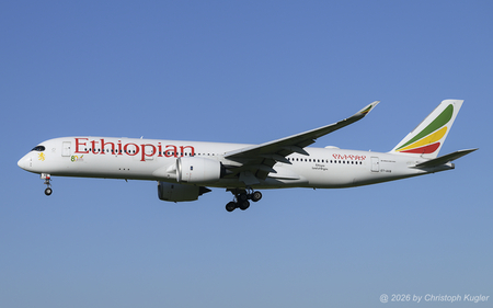 Airbus A350-941 | ET-AVB | Ethiopian Airlines  |  This Airbus A350-900 of Ethiopian Airlines is seen here arriving from Addis Ababa and Milan. The aircraft will spend the day in Zurich before retunring to Ethiopia. | Z&UUML;RICH (LSZH/ZRH) 30.04.2026