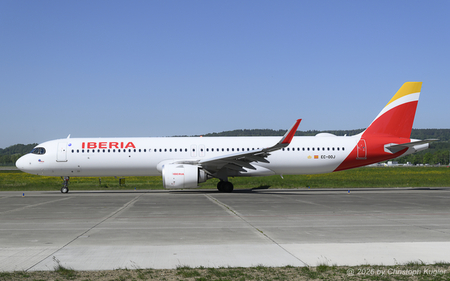 Airbus A321-251ny | EC-OOJ | Iberia  |  This Airbus A321 XLR is seen here taxing to runway 10 for its flight IBE630 to Madrid. It entered service with the Spanish flag carrier on 10JUL2025. | Z&UUML;RICH (LSZH/ZRH) 30.04.2026