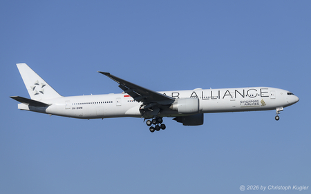Boeing 777-312ER | 9V-SWM | Singapore Airlines  |  Sinagpore Airlines has three Boeing 777-300 aircraft promoting the Star Alliance. This aircraft was only repainted in the current scheme in APR2019, rougly 7 years after the previous one have been repainted. | Z&UUML;RICH (LSZH/ZRH) 01.05.2026